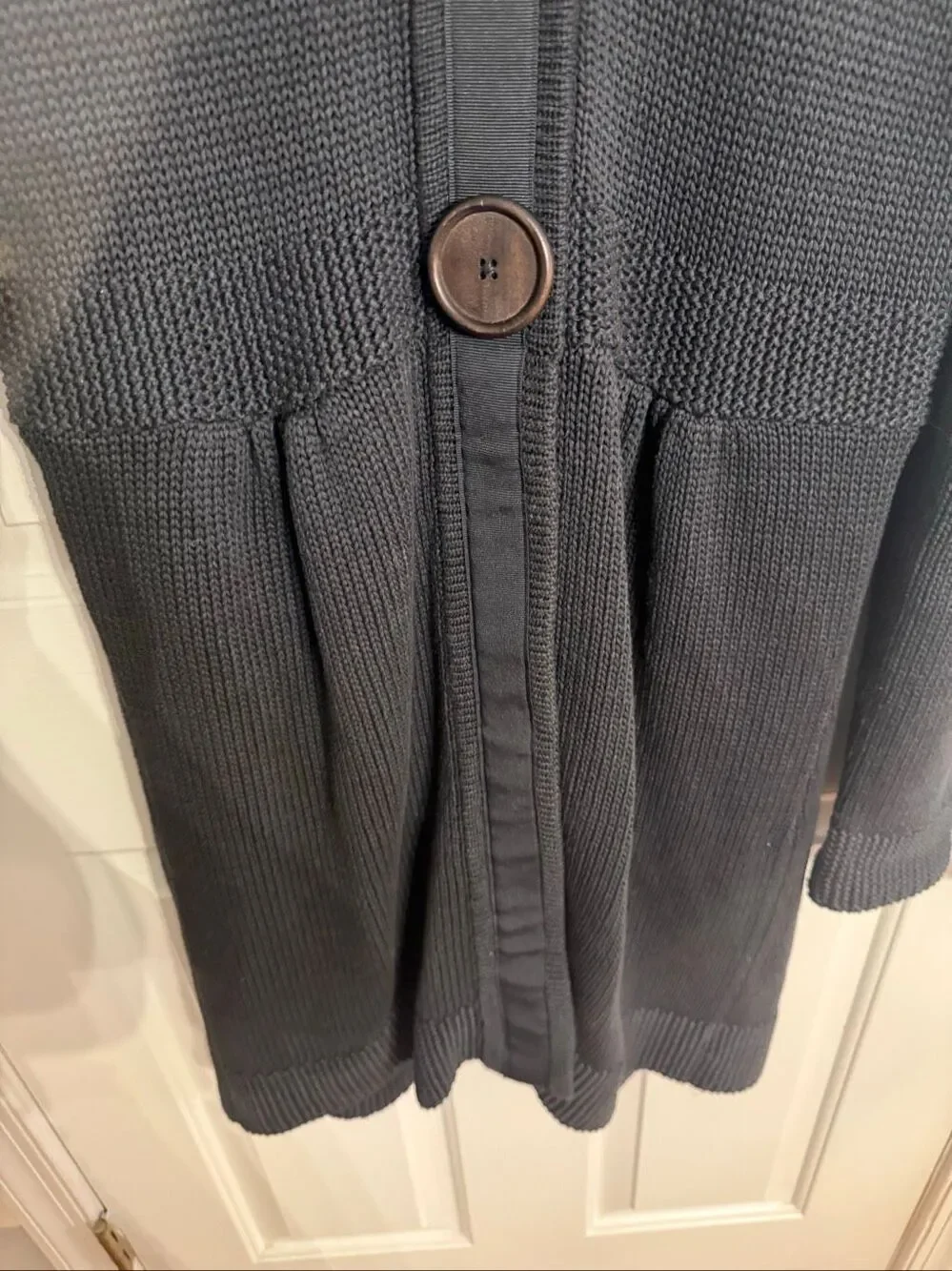 Boden Gray Long Line Snap Button Cardigan Sweater sz 10 EUC